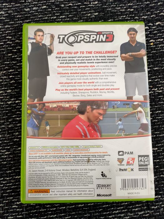 Top spin 3 Xbox 360