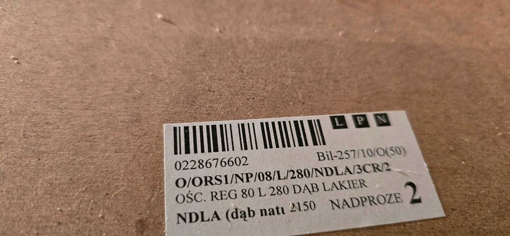 Drzwi szklane 80 lewe komplet