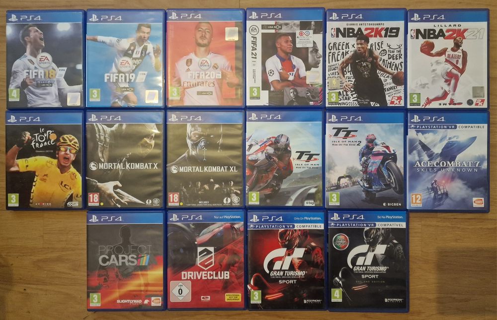 PS4 FIFA NBA2K Mortal Kombat, Gran Turismo,TT isle of man, Starlink, comandos