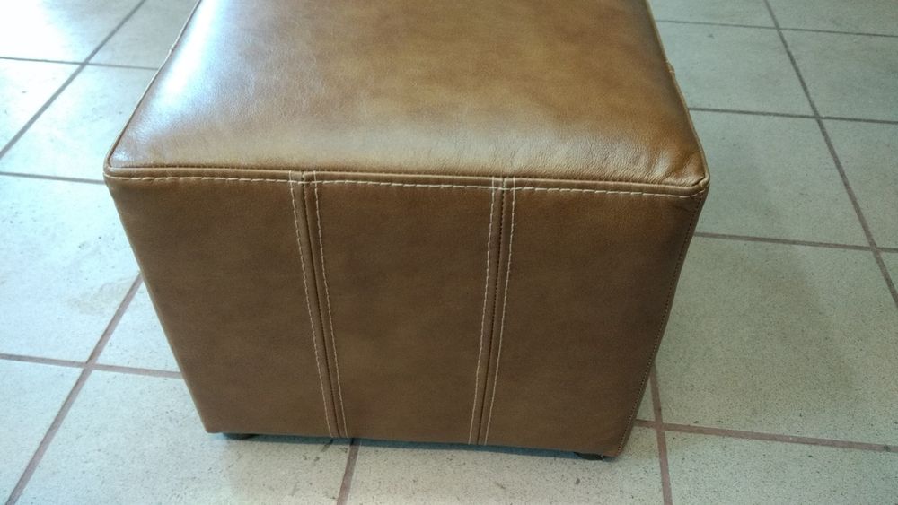 Pufa skóra naturalna antykowana  49 x 43 x 37