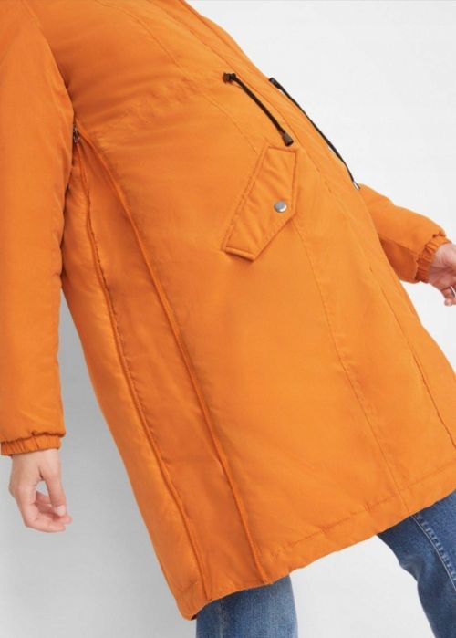 B.P.C płaszcz ciążowy z panelm na dziecko żółty musztardowy ^52