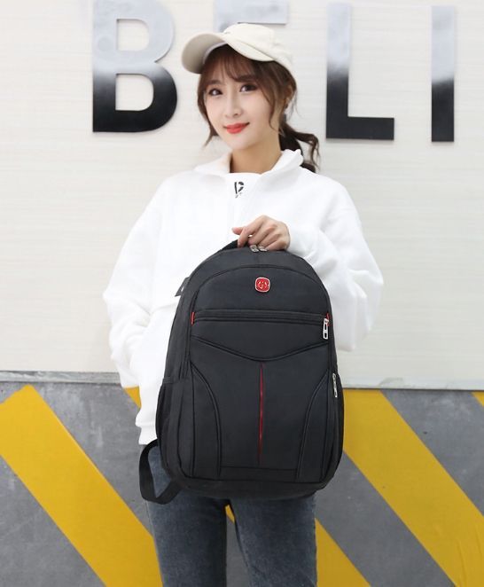 Plecak Męski Damski Do Pracy Szkoły Wodoodporny Sport Czarny Pojemny