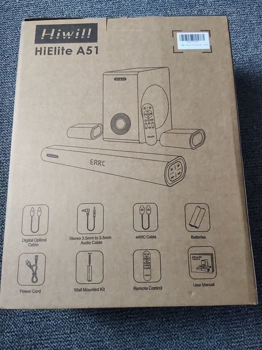 Soundbar 5.1 Dolby Atmos 380W Hiwill A51