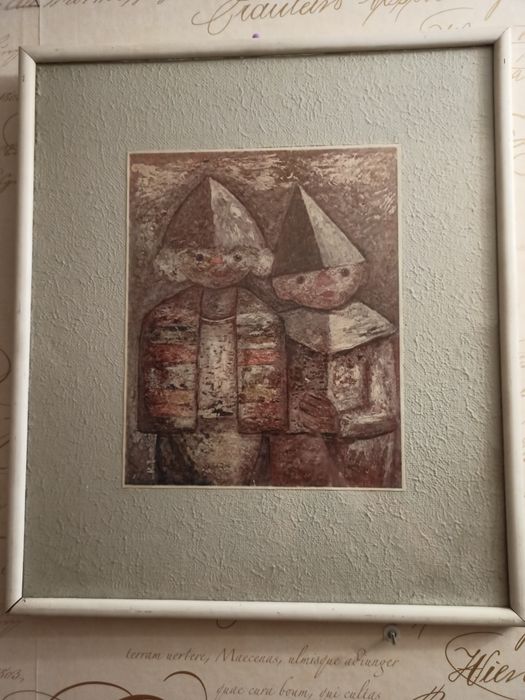 Prl. Obraz Makowski Tadeusz " Dziewczynka i Chłopiec" reprod. lata 60