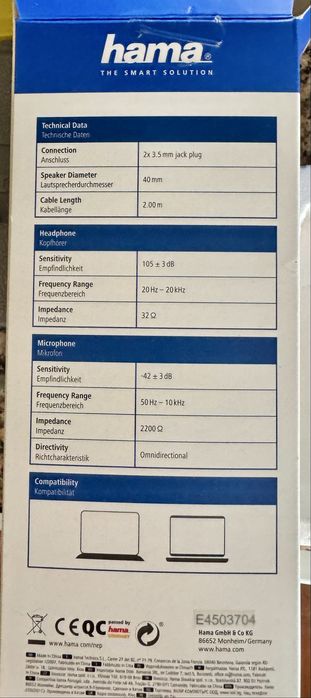 Headset com fio, microfone+som com entradas mini jack 3,5