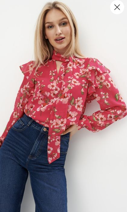 Mohito J.Nowa Bluzka! Kwiaty! Wiązanie! Guziczki! Mohito! Roz.XL