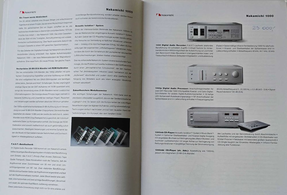 Katalog audio prospekt ze sprzętem firmy Nakamichi 1993/1994