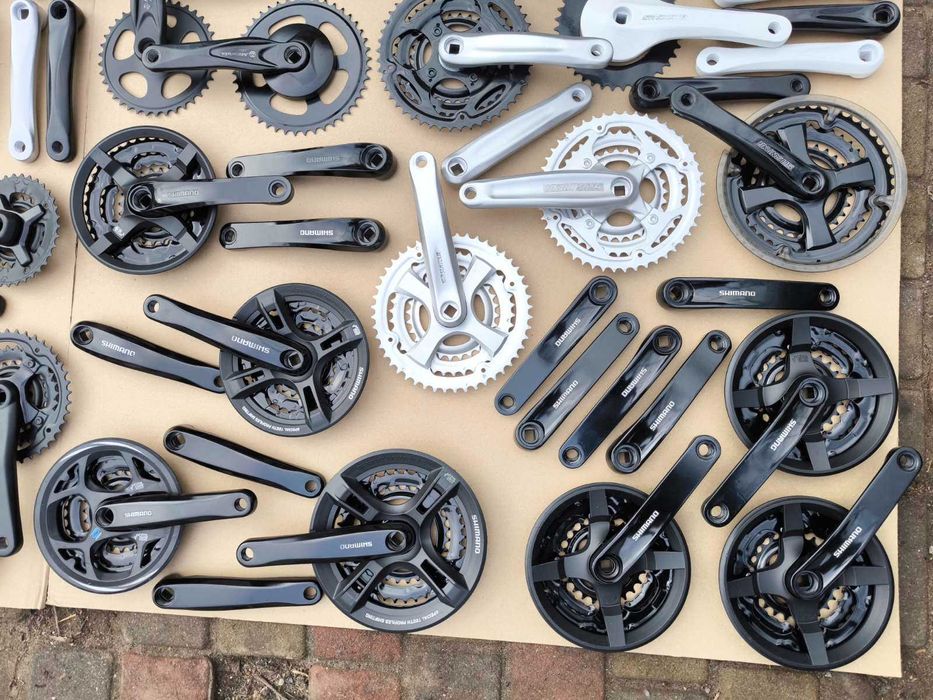 Шатуны алюминиевые велосипеда Shimano, Miranda, SR Santour, Sram,