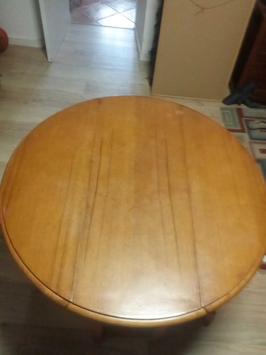 Conjunto de mesa dobrável + 3 bancos em madeira maciça