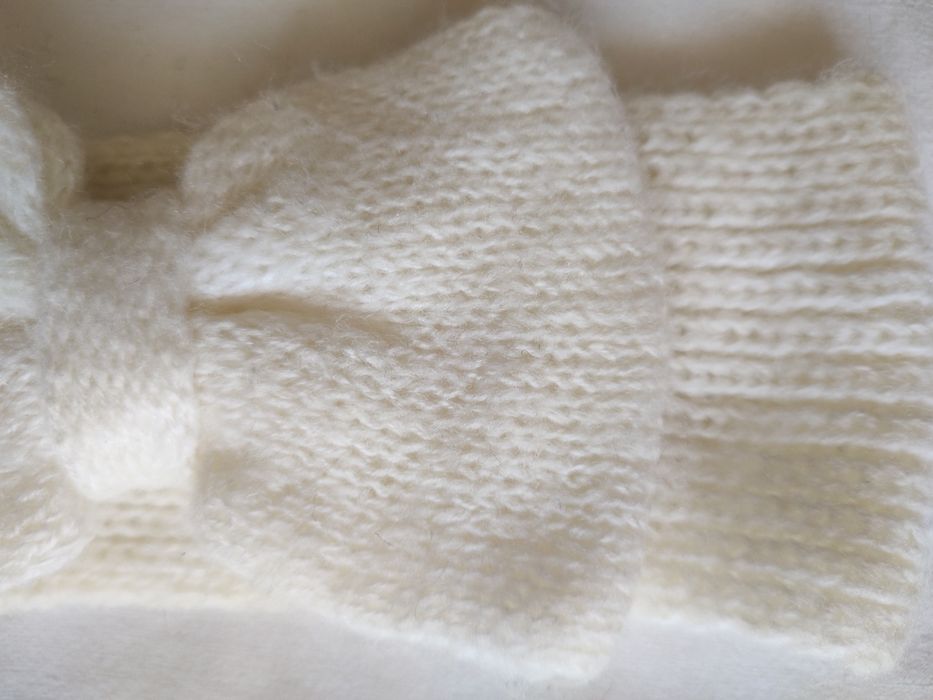 Opaska biała z kokardką