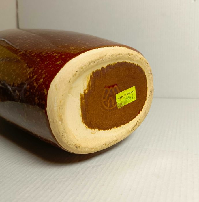 Wazon ceramiczny, brązowy, Bolesławiec