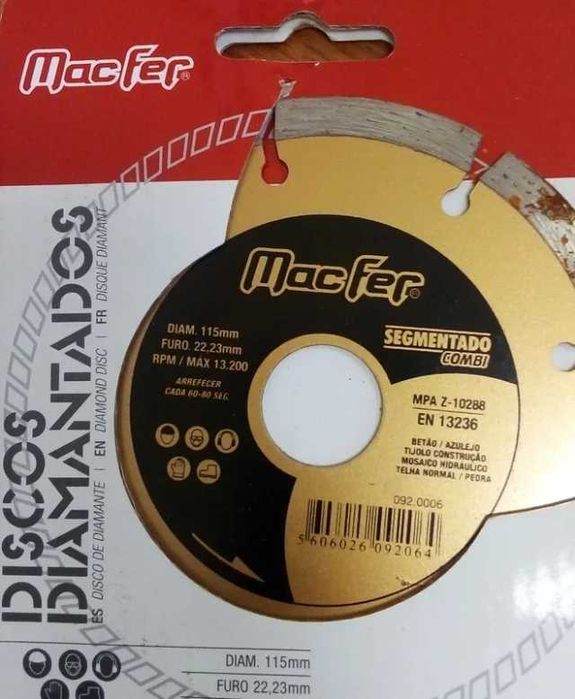 Disco Diamantado Macfer 115mm Segmentado