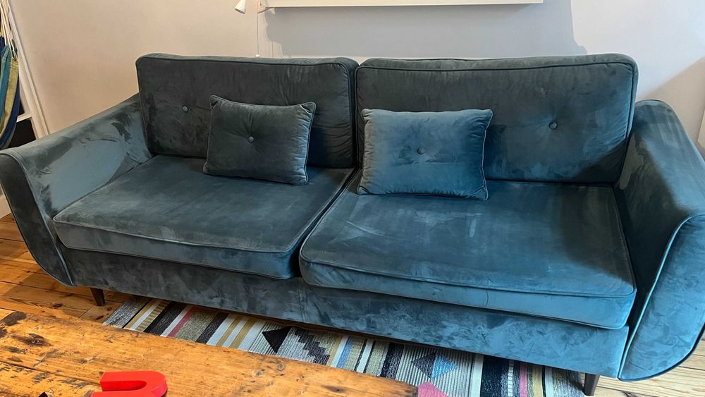 Sofa 3 osobowa rozkładana welur