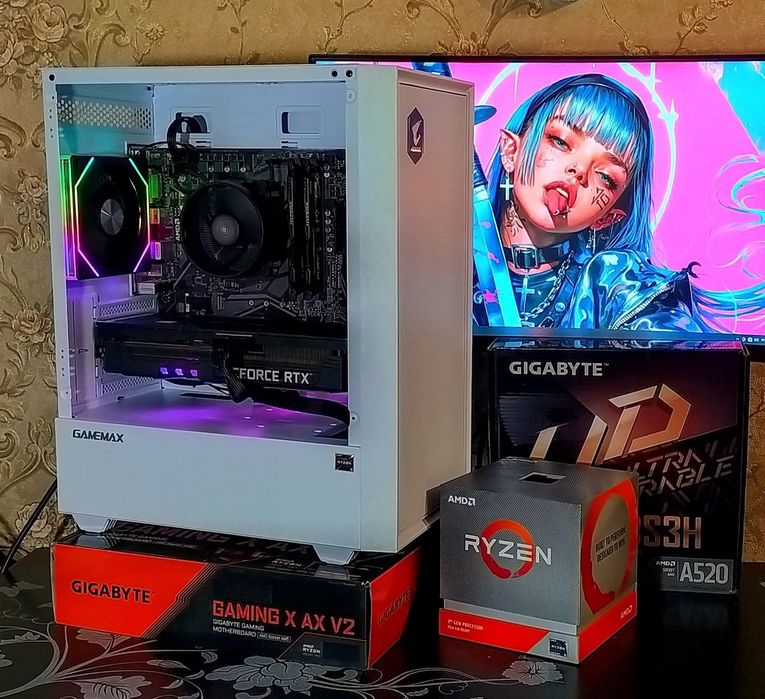 RTX3070+ Ryzen 5 5500+ 16Gb+ A520 AM4 DDR4 игровой компьютер