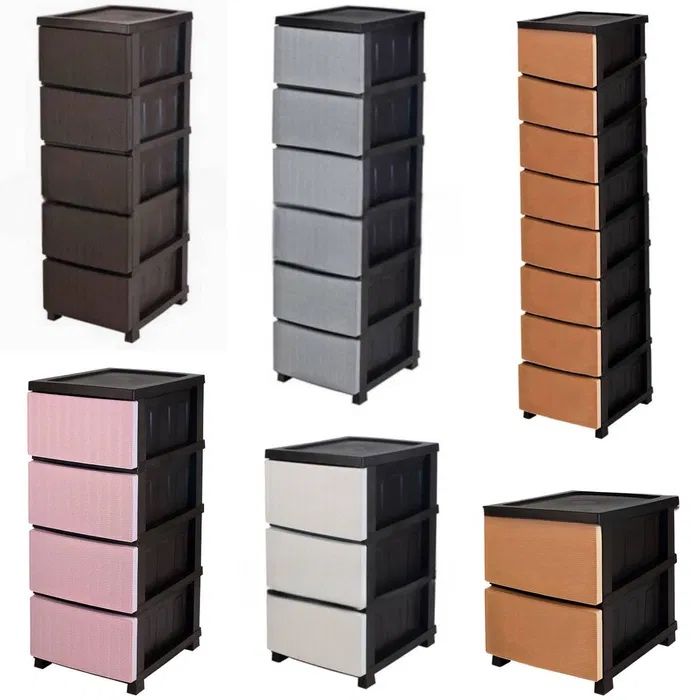 Комод пластиковый на разное количество ящиков, ящики для вещей игрушек