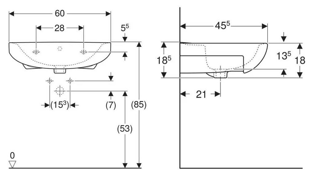Новый комплект в ванну: раковина KOLO и оригинальная тумба 60 см.