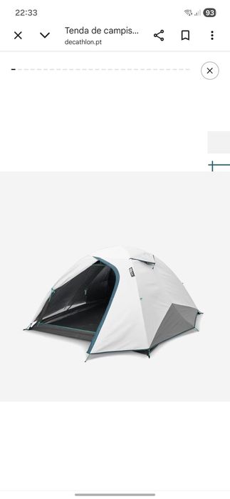 Tenda de campismo 3 pessoas, MH100 Fresh & Black