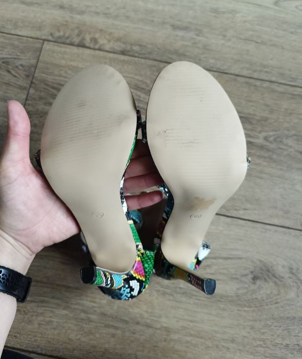 Szpilki 38 sandałki snake print wąż wesele sesja impreza sylwester