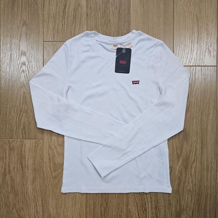 Bluzka Levi's Long Sleeve Baby White rozmiar L biała slim fit