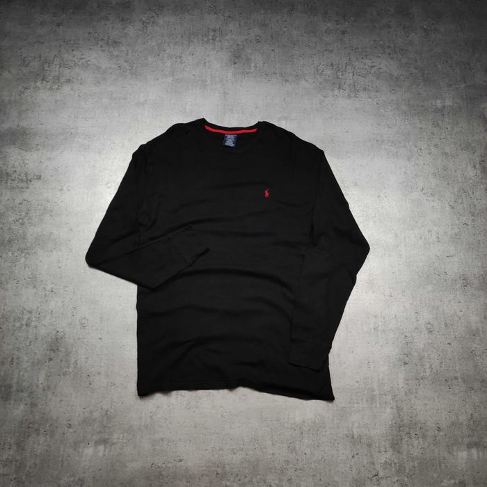 MĘSKA Bluza PREMIUM Sweter Haft Pętelka Czarna Bawełna Ralph Lauren