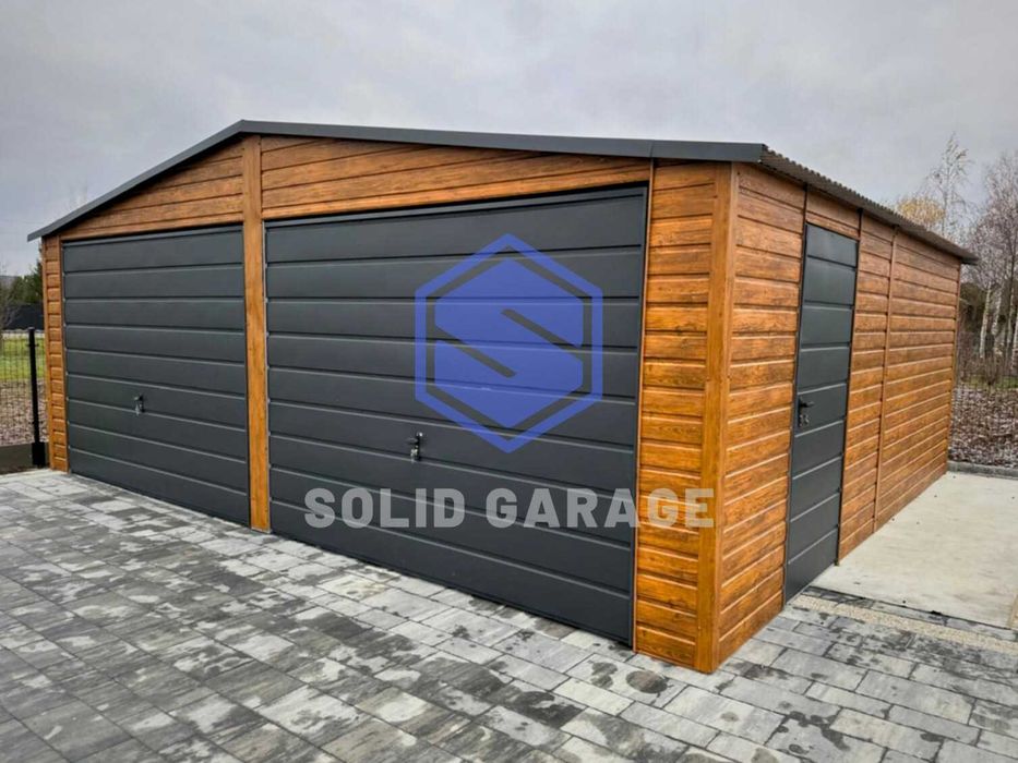 Garaż schowek na budowe blaszany garaz drewnopodobny 6x5,8m zgloszenie