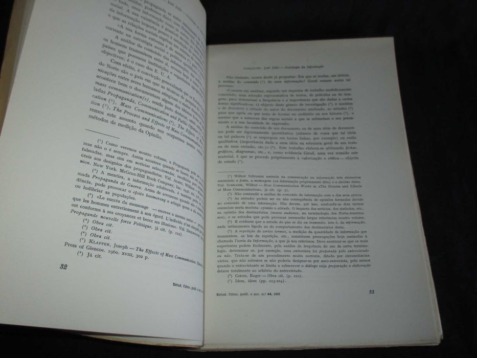 Livro Sociologia da Informação Volume I Introdução 1963