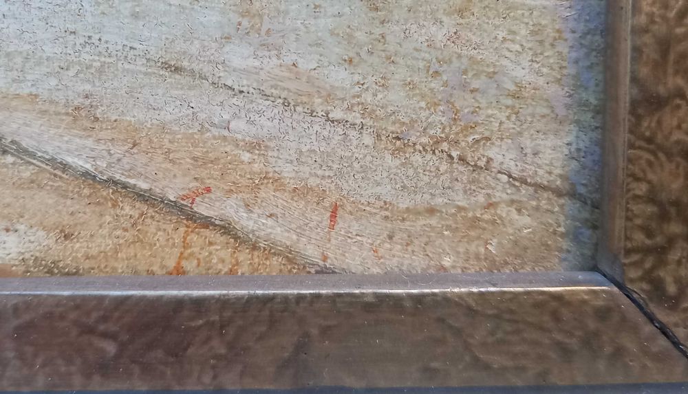 "Gdańsk", olej/płyta, sygnatura nieczytelna, przedwojenne malarstwo