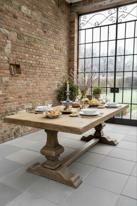 Stół klasztorny drewniany stary vintage 220 stare drewno retro