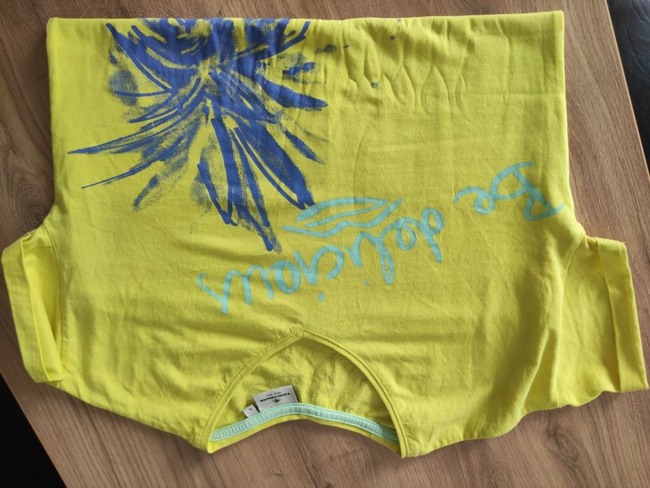 T-shirt damski w kolorze żółtym Tom Tailor rozm. L, niebieski ananas