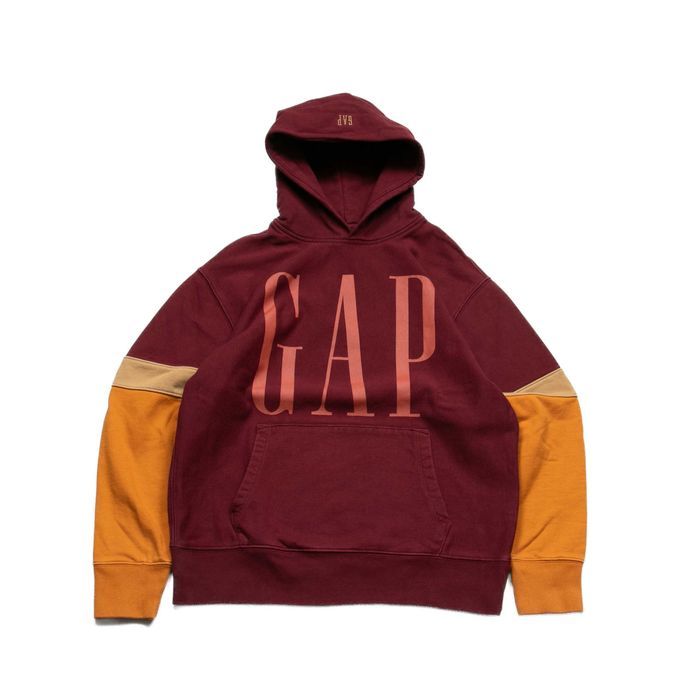 GAP big logo hoodie bluza logowana z kapturem M burgund
