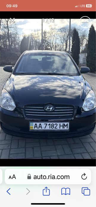 Оренда авто Хюндай Акцент, на тривалий термін. 500 гривен доба.