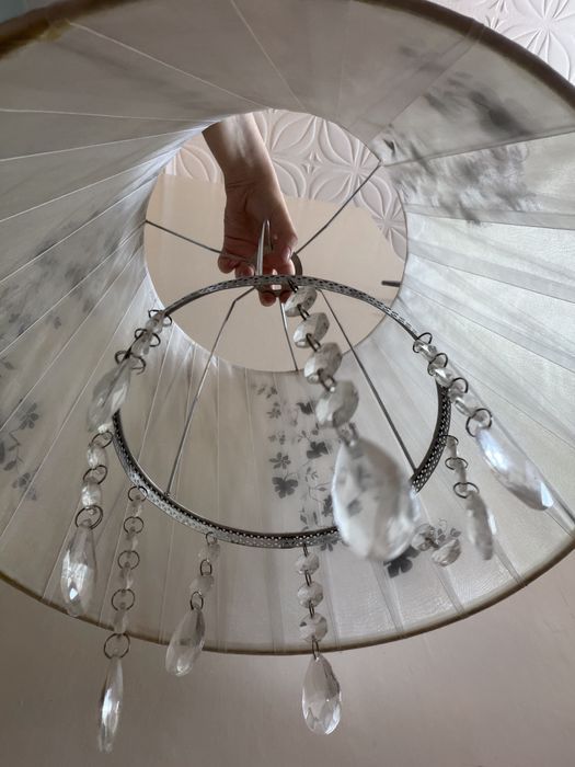 Elegancki dwuczęściowy abażur / klosz do lampy z kryształkami