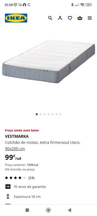 Cama de solteiro nova + colchão