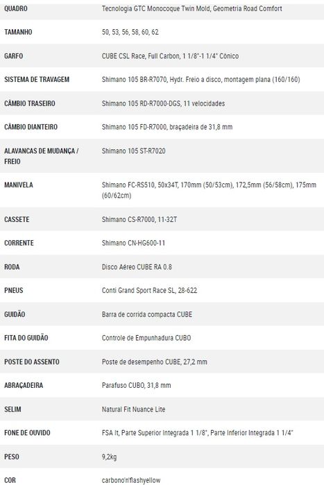 Bicicleta Cube Attain GTC Race estrada