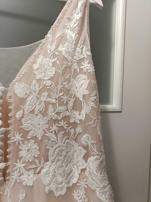 Suknia Ślubna Plus Size pudrowy róż