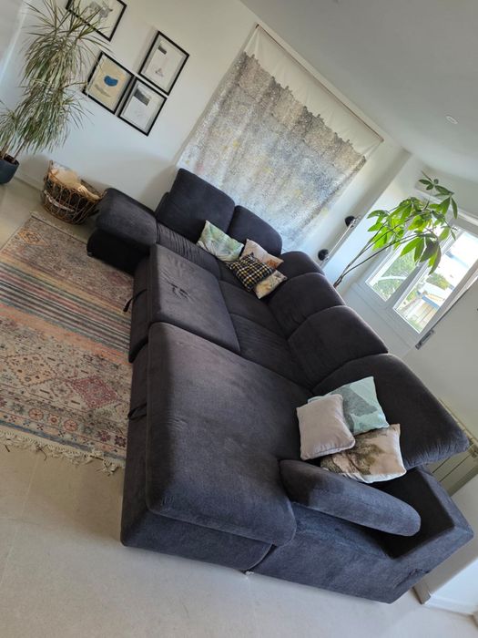 Sofá de canto com cama 5 lugares conforama BARI XXL