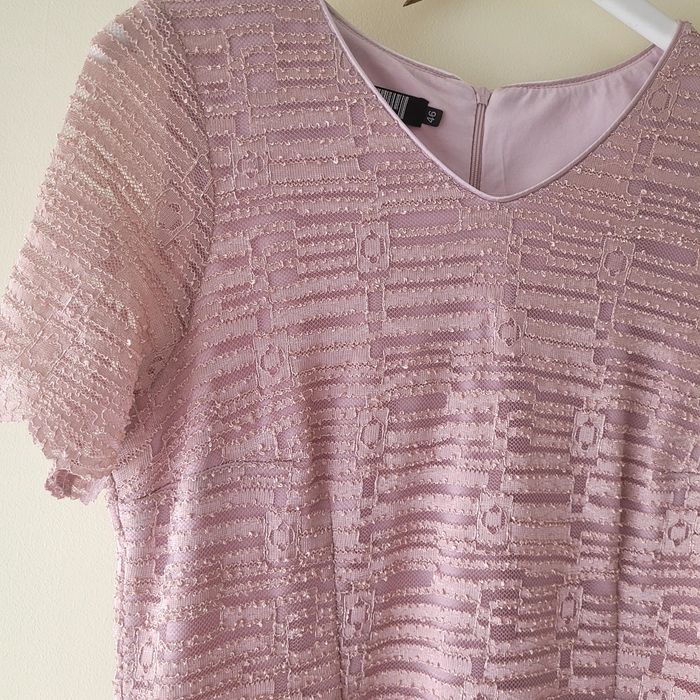Sukienka elegancka pudrowy róż r.46 komunia wesele