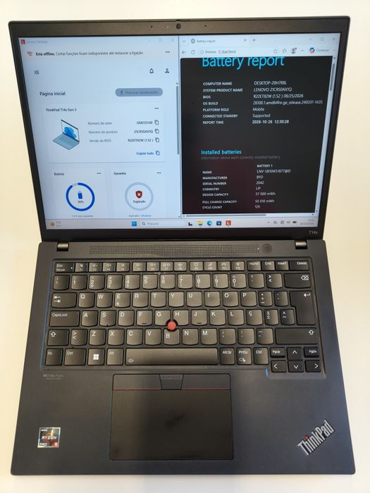 Lenovo Thinkpad T14s  Ryzen 5 Pro 7540U/16gb DDR5/256gb/Ecrã TOUCH