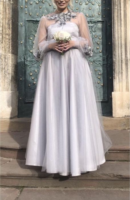 Сукня з пишними прозорими рукавами спідницею вишивка M-L