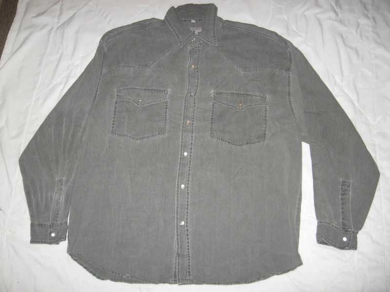 koszula jeansowa dżinsowa jeans dżins czarna długi rękaw retro vintage