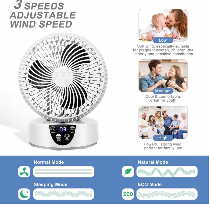 Wentylator stołowy COLLEN C0001F biały