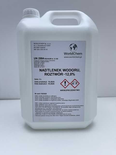 Nadtlenek Wodoru 12%  5l – Dezynfekcja Odkażanie