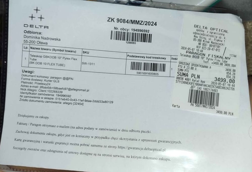 Teleskop - Sky Watcher Pyrex Flex tube Dobson 10" ***GWARANCJA***