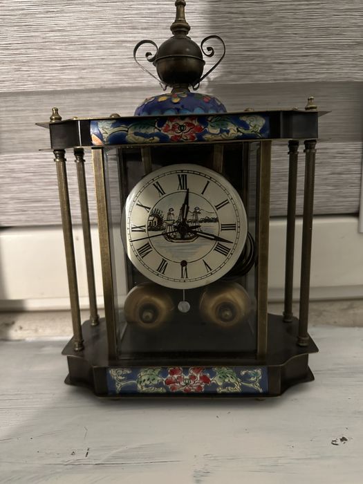zegar kominkowy emaliowany cloisonné