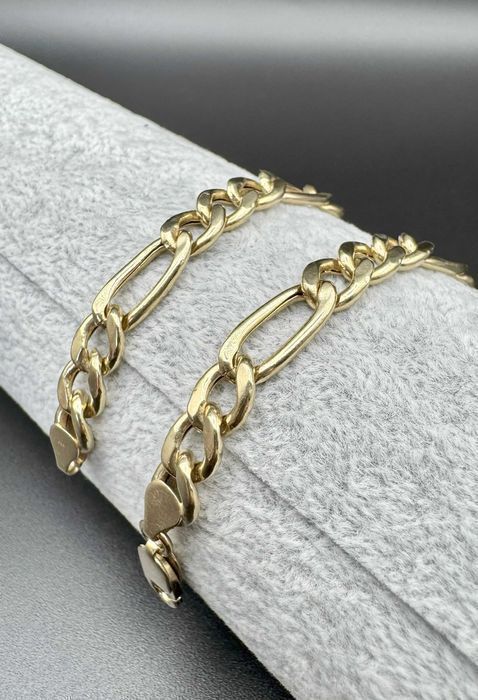 Złota Bransoletka FIGARO 14ct 585, waga: 10,69g, długość: 22 cm