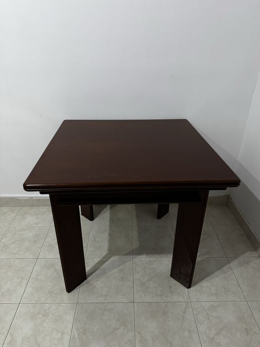 Mesa jantar extensível madeira 90x90 180x90