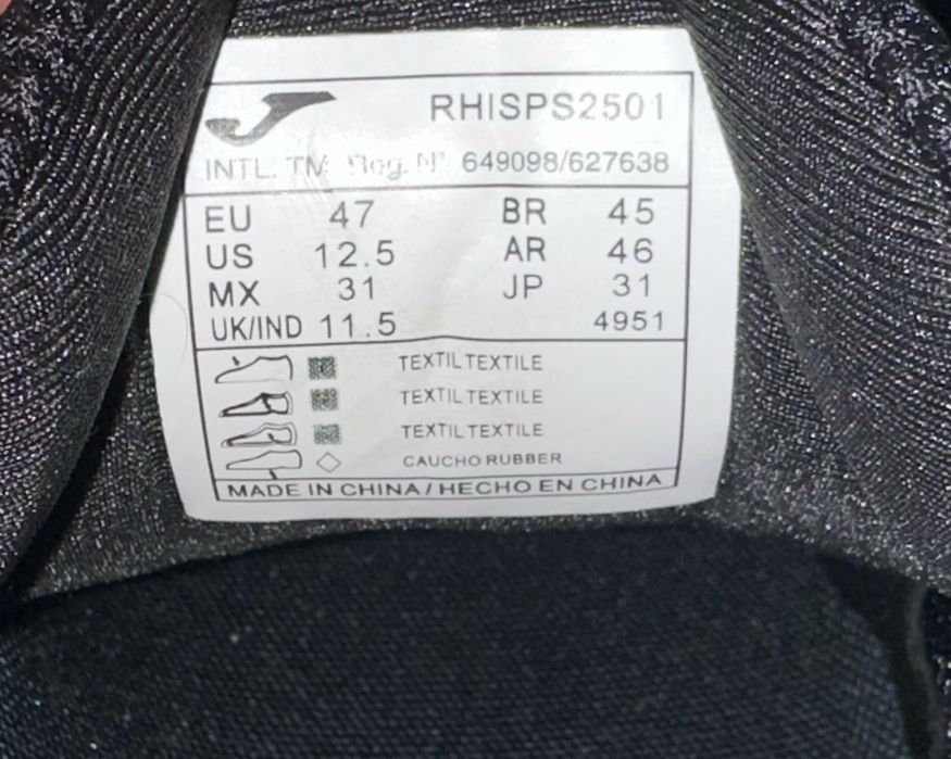 Кроссовки чоловічі Joma HISPALIS чорні  47