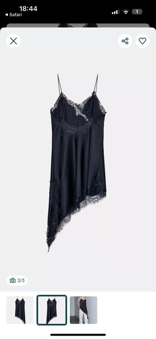 Cукня атласна zara майка мереживна