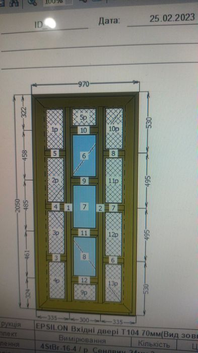 металопластикові двері вікна вхідний профіль 6 камерний   2-ох  колір