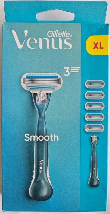 Gillette Venus Smooth 3. Оригінал. Набір, станок і 5 змінних картриджів